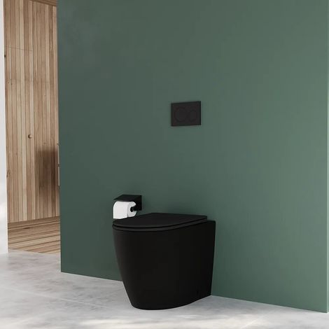 Vaso WC filomuro rimless in ceramica nero opaco con sedile soft close Europa Small (1/4)