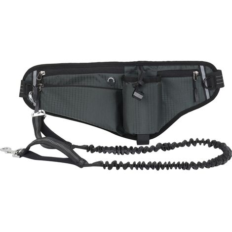 Laisse mains libres pour chien, sac banane, imperméable, réfléchissante de nuit, grande capacité pour les promenades en extérieur.