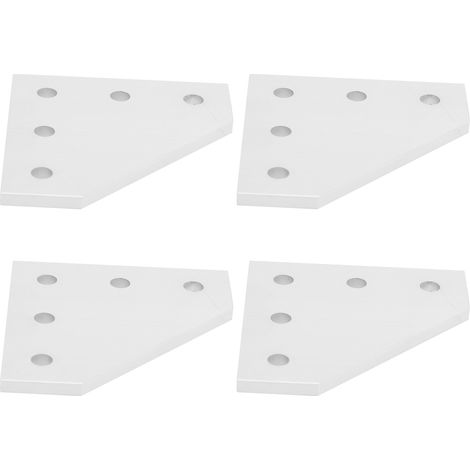 Plaque de jonction aluminium 5 trous pour profilé 2020, 4 pièces, renfort d'angle droit extérieur