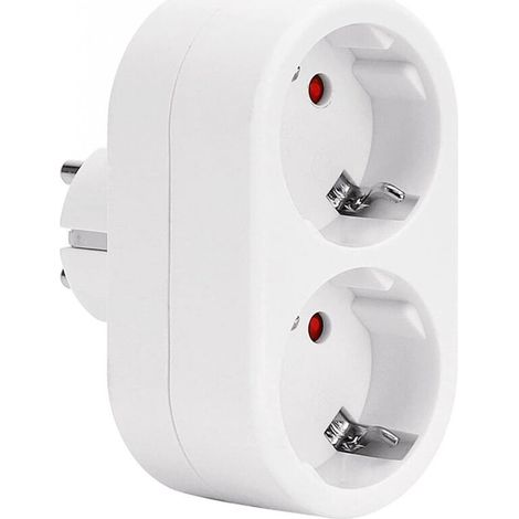 Prises électriques, multiprise murale 2 en 1 avec protection contre les surtensions, 16a, blanc (1/5)