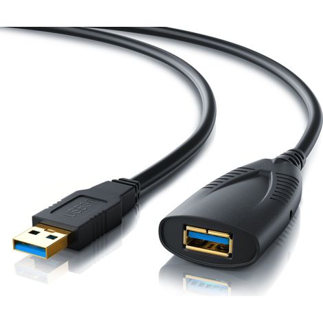 CSL USB 3.0 Typ A Verlängerungskabel, Aktives Repeater Kabel mit Signalverstärkung - 5m (1/5)
