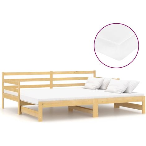 Maison Exclusive - Ausziehbares Tagesbett 2x(90x200) cm Massivhol (1/5)