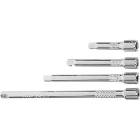 Ensemble de 4 Rallonges Cliquet en Acier Chrome Vanadium Argenté Poignée Allongée pour Réparation Meubles et Machines - (1/5)