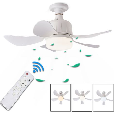 Ventilateur de Plafond- Couleurs Lumière - Vitesse Ajustable pour Salon Chambre Salle d'Étude Installation Facile 3 120x115x180mm (1/5)