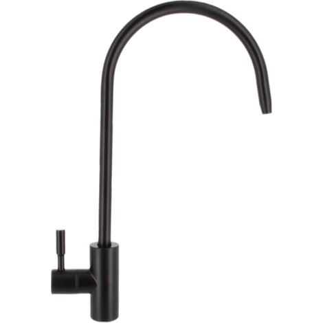 Robinet 1 voie noir pour eau purifiée osmoseur osmose en acier inoxydable - (1/5)