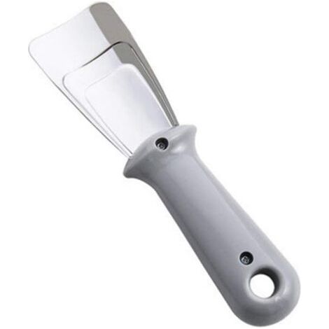 Grattoir à glace pour réfrigérateur et congélateur, petit grattoir en acier inoxydable avec poignée, gris (1/4)