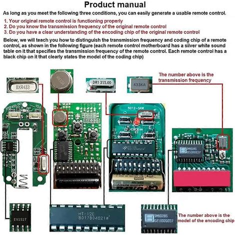 Copieur de télécommande de garage 280-868 MHz, télécommande sans fil multifréquence pour ouvre-porte universel, vert (1/5)