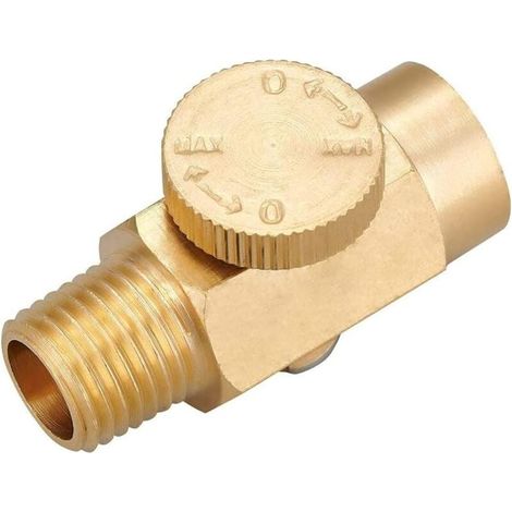 Régulateur de débit d'air en ligne Ulisem, connecteur en laiton mâle NPT 1/4" x femelle NPT 1/4", outil de contrôle de compresseur de pression d'air (1/4)