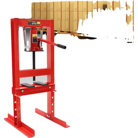 Presse hydraulique, pression max 6 tonnes, course 125 mm, distance de travail 0-28 cm, dimensions du produit 50 cm x 40 cm x 90 cm, poids net 22 kg (1/5)