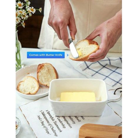 Beurrier - Céramique Alimentaire - Pour Comptoir Cuisine - Capacité Grand Format - 1 Pièce (1/5)