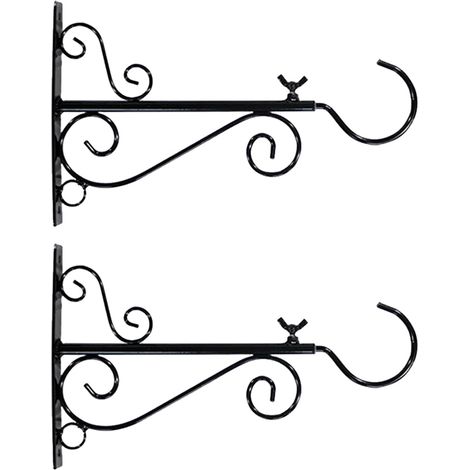 Support Pour Porte-Objets Murale En Fer - Réglable Jusqu'à 40 cm - Pour Jardin Extérieur Intérieur - 2 Pièces (1/5)
