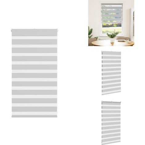 Zebrarollo Hellgrau 75x100 cm Stoffbreite 70,9 cm Polyester - Zebra-Jalousie - Zebra-Jalousien - Zebra-Rollo - Doppelrollo (1/5)