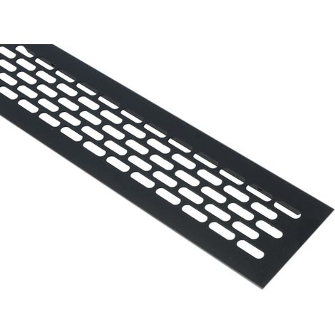 Aluminium Lüftungsgitter 60x245mm Stegblech Lüftungsblech Lüftung Heizungsgitter Schwarz eloxiert (1/3)