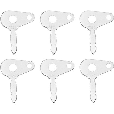 Juego de 6 llaves de encendido, llaves de repuesto universales, interruptor de encendido de repuesto, para tractores, equipos agrícolas, maquinaria pesada, cargadoras (1/5)