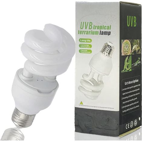 Ampoule UVB 5.0 pour Terrarium Lampe Chauffante et Éclairage pour Reptiles Tropicaux 13W (1/5)