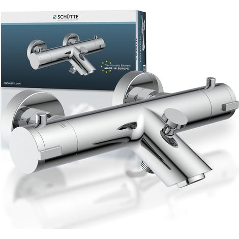 Mitigeur thermostatique de baignoire avec protection anti-brûlure pour robinet de baignoire Chromé (1/5)