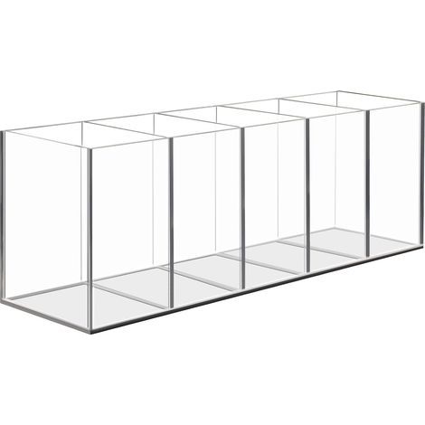 Clear acrylic pencil holder with 5 compartments, acrylic pen holder, makeup brush storage, desk organizer (1/5)