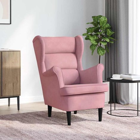 vidaXL Fauteuil rose velours (1/5)