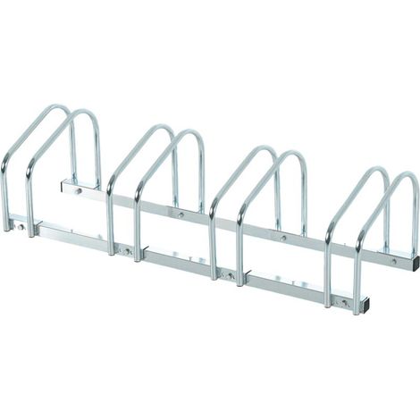 Râtelier 4 vélos dim. 110L x 33l x 27H cm acier galvanisé argent (1/5)