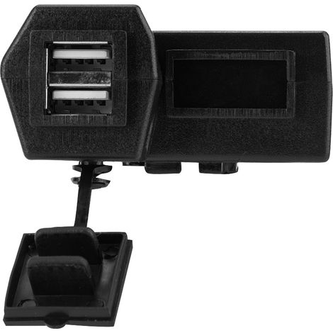 Briquet Allume-Cigare 4-en-1 Prise USB Double Chargeur Voltmètre LED Interrupteur Moto (1/3)