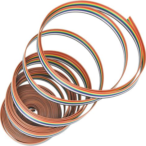 Câble de Cavalier arc-en-ciel Flexible Multicolore Plat 10M 10 Pin Dupont Wire,IDC Câble Ruban Plat Couleur Arc-En-Ciel pour des connecteurs de 2.54mm (1/5)
