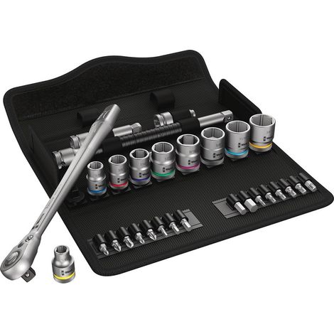 Set de llaves de vaso y puntas para atornillar 3/8" WERA 8100 SB 11 Zyklop Metal Imp 3/8" (29 piezas) (1/2)