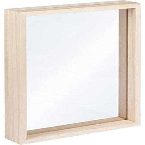 Rayher Cornice In Legno con Doppio Vetro Acrilico, da Appoggiare, Legno Naturale Non Trattato, 16 x 22 x 3.5 cm, da Personalizzare e Colorare, 62840505