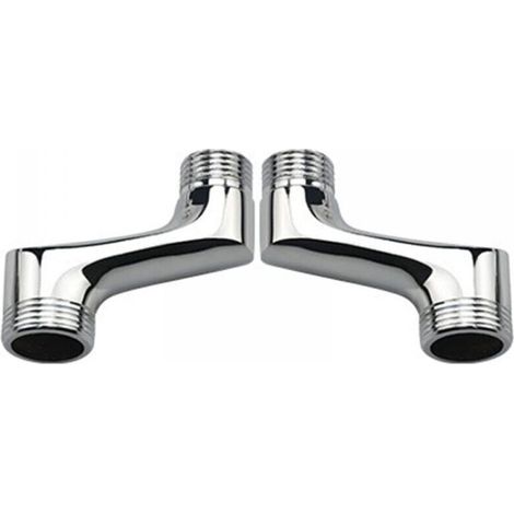 Raccord Contre Coudé Douche,Laiton Coudé RéDucteur,Bras Pivotant RéGlable,Raccord Mural Contre Coudé,Raccord Excentré 1/2 3/4,Chrome (1/4)