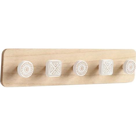 Wandgarderobe aus Holz im nordischen Stil mit Klebehaken für Handtücher und Hüte – Schlafzimmer – Sonstiges