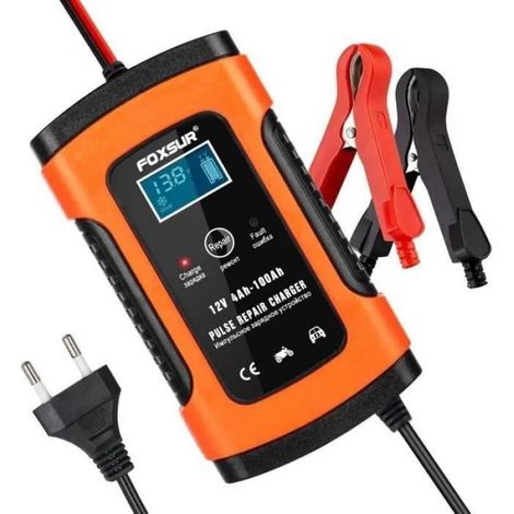 1 Chargeur de batterie 12V,5A Intelligent Écran LCD Portable Voiture Moto (1/4)