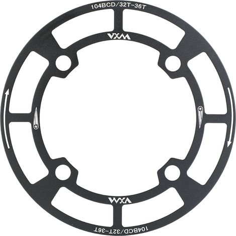 Kettenschutz für 104-mm-Lochkreis (BCD), Kettenschutz für Mountainbikes, Ketten- und Ritzelschutz, schwarz (1/5)