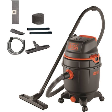 Black & Decker – Aspirateur solides et liquides 1600W – Cuve 30L – Fonction souffleur pour chantiers humides – Dépression 190mbar – Débit d'air 37l/s - BXVC30PDE