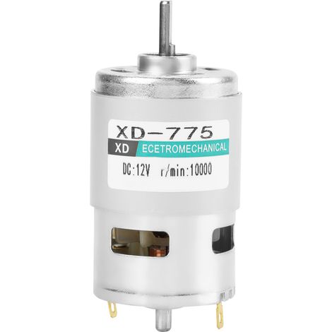 XD-775 12V High Speed Low Noise Double Ball Bearing Brush DC Motor (12V 10000rpm)