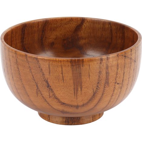 Bol en Bois pour Soupe, Texture Unique, Lisse et Exquis pour Riz, Nouilles, Salade et Fruits (1/5)