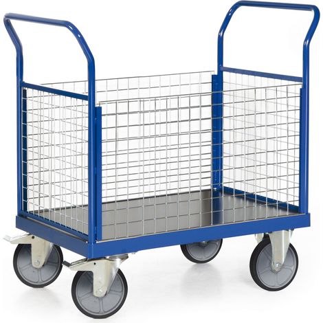 Bako Logistiksysteme Plattformwagen F600 mit 4 Gitterwänden ohne Bordkante 1000x600mm