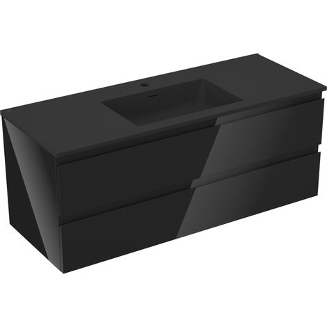 Mexen Orio mobiletto da bagno 120 cm con lavabo Otis, 2 cassetti, nero lucido/nero opaco - 91A10-12047-2-BFF70-W18M71 (1/5)