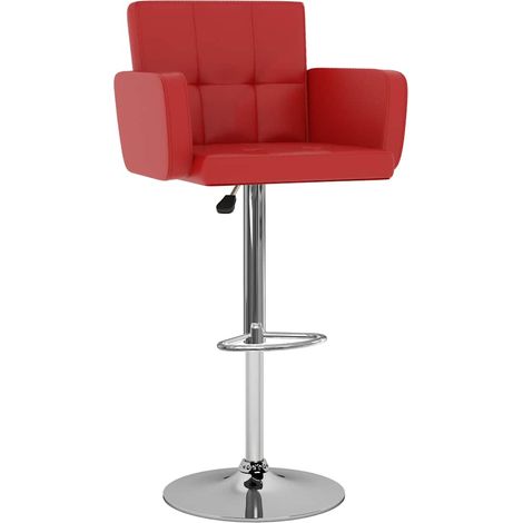 Maison Exclusive - Tabourets de bar lot de 2 rouge similicuir (1/5)