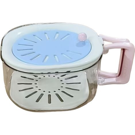 Panier à légumes double couche 2-en-1, passoire à fruits bleue, bol de lavage multi-usages avec poignée pliable, boîte de conservation pour cuisine et réfrigérateur (1/5)