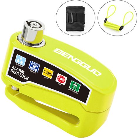 Remschijfslot - 6 mm - Alarm 110 dB - Waterdicht - Voor Motorfiets Scooter E-bike - 3 Sleutels (1/5)