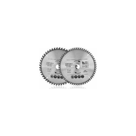 Lames de scie circulaire 250mm – Lot de 2 avec 48T et 60T – Pour bois dur et abrasif – Alésage 30mm – Coupe précise et efficace - 2PCSx250mm (1/5)