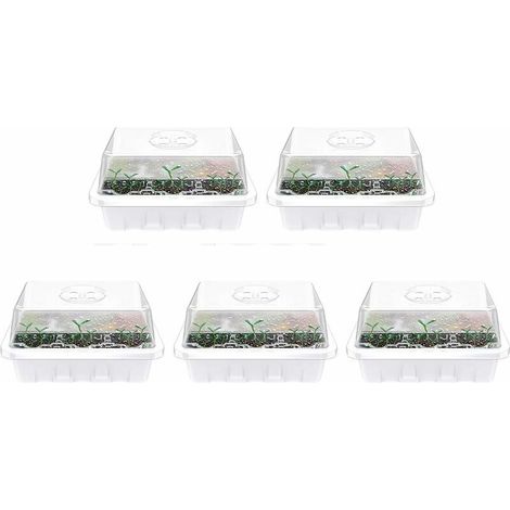 VURAHOME - Lot de 10 Bac à semis, Mini Serre pour semis, Plateaux de Culture avec Couvercle, Propagateur Jardin pour démarrage et Croissance semence, Germination Serre Durables - 120 cellules (Style C (1/5)