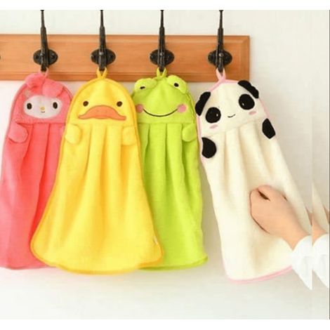 Lot de 4 serviettes en microfibre en forme d'animaux pour enfants, absorbantes, pour la cuisine et la salle de bain. (1/3)