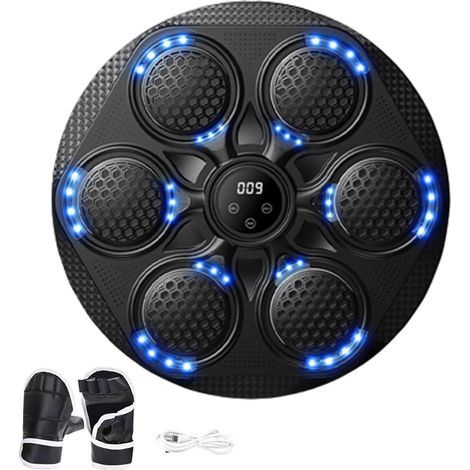 Machine de boxe musicale, support mural intelligent Bluetooth avec gants de boxe, équipement de frappe électronique cible d'entraînement pour la maison et la salle de sport (1/5)
