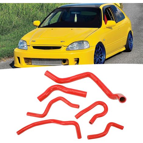Flexibler Silikon-Kühlerschlauch für Honda Civic Type R 1992-2000 (HX025) Rot (1/5)