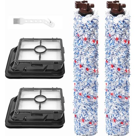 Brosse rotative Filtre de rechange pour Bissell CrossWave C3 Pro / C3 3551N aspirateur humide et sec Accessoires, 2 rouleaux de brosse, 2 filtres, 1 brosse de nettoyage (1/5)
