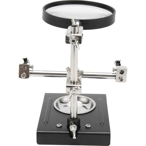 Station de soudage avec loupe 5X, pince pliable réglable, design ergonomique, verre optique grossissant pour réparation et maintenance (1/5)