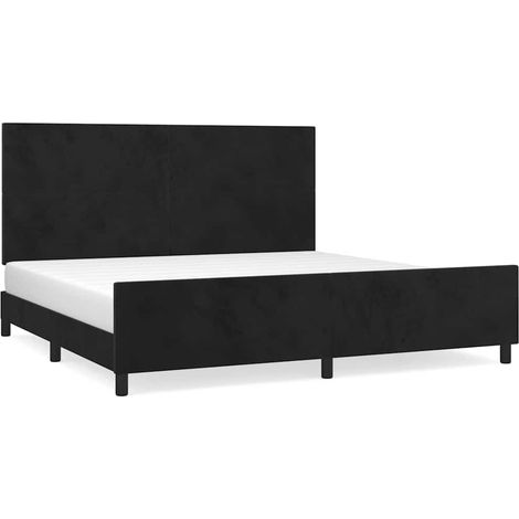 Maison Exclusive - Giroletto senza Materasso Nero 200x200 cm in Velluto (1/5)
