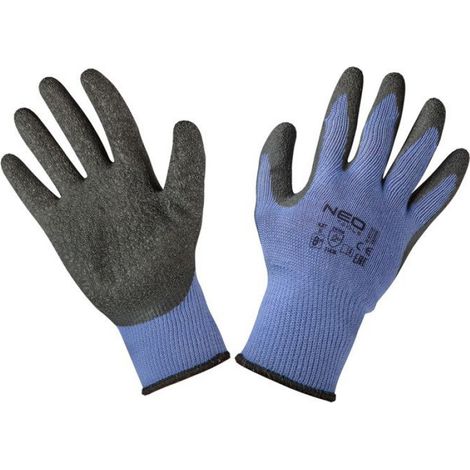 Gants De Travail - Coton Polyester Enduits Latex - Protection Main Antidérapant - Taille 8 - Par Paire (1/5)