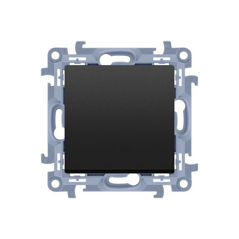Bouton sans pictogramme (module) 10AX, 250 V, bornes à connexion rapide, noir m