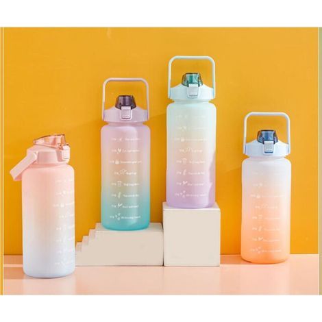 Bouteille d'eau souple et inspirante de 2 L avec indicateur de temps (1/5)